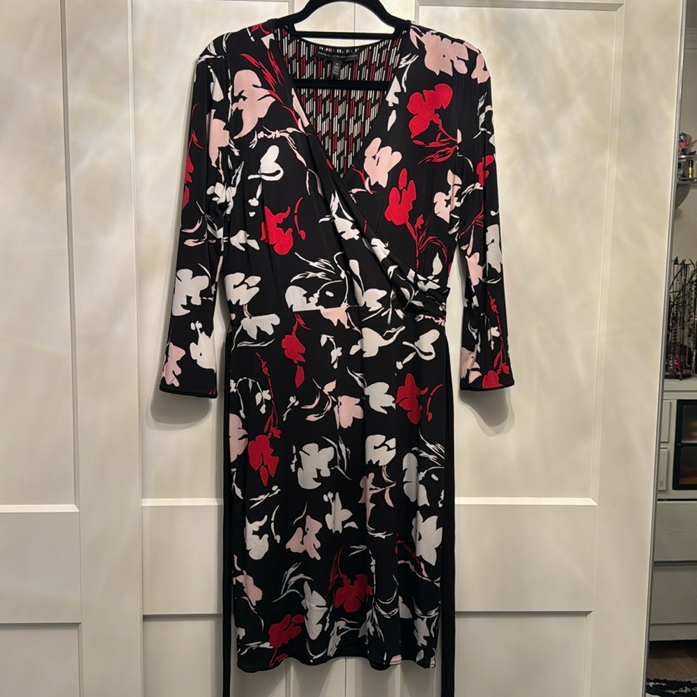 White House Black Market reversible wrap style dress Size 10